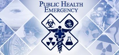Graphic with text "Public Health Emergency"