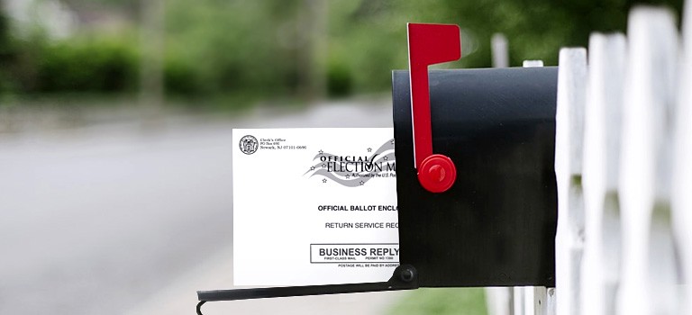 image of voter ballot in mailbox